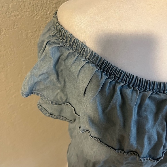 Jean Off The Shoulder Blouse - Picture 2 of 5